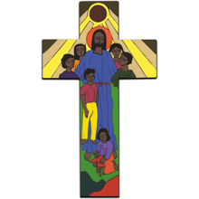 Colorful Jesus With Children Cross