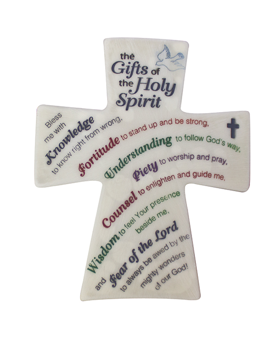 Gifts of the Holy Spirit Cross Plaque