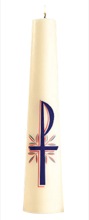 Chi-Rho Christ Candle Tapered Side