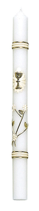 Gold Embossed First Communion Candle