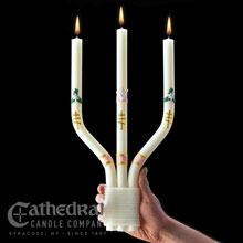 Ornamented Greek Orthodox Triple Cross Candle