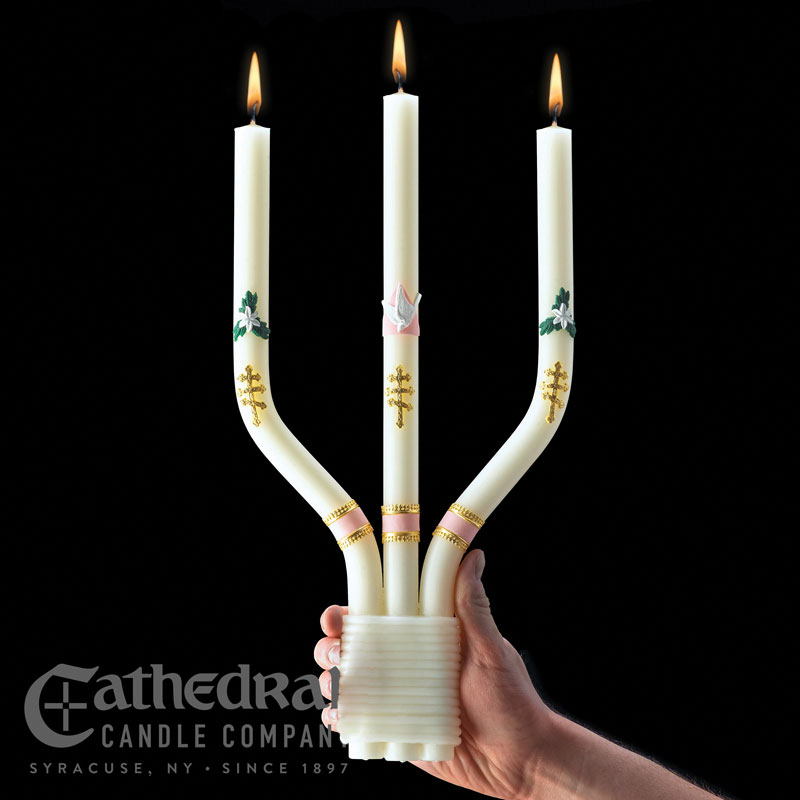 Ornamented Greek Orthodox Triple Cross Candle