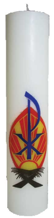 Chi-Rho Christ Pillar Candle