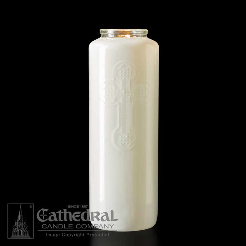 White Opal 6 Day Glass Devotional Candle