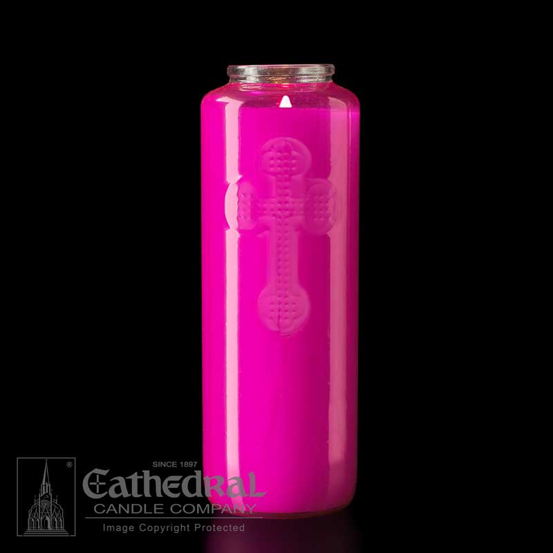 Rose Pink 6 Day Glass Devotional Candle