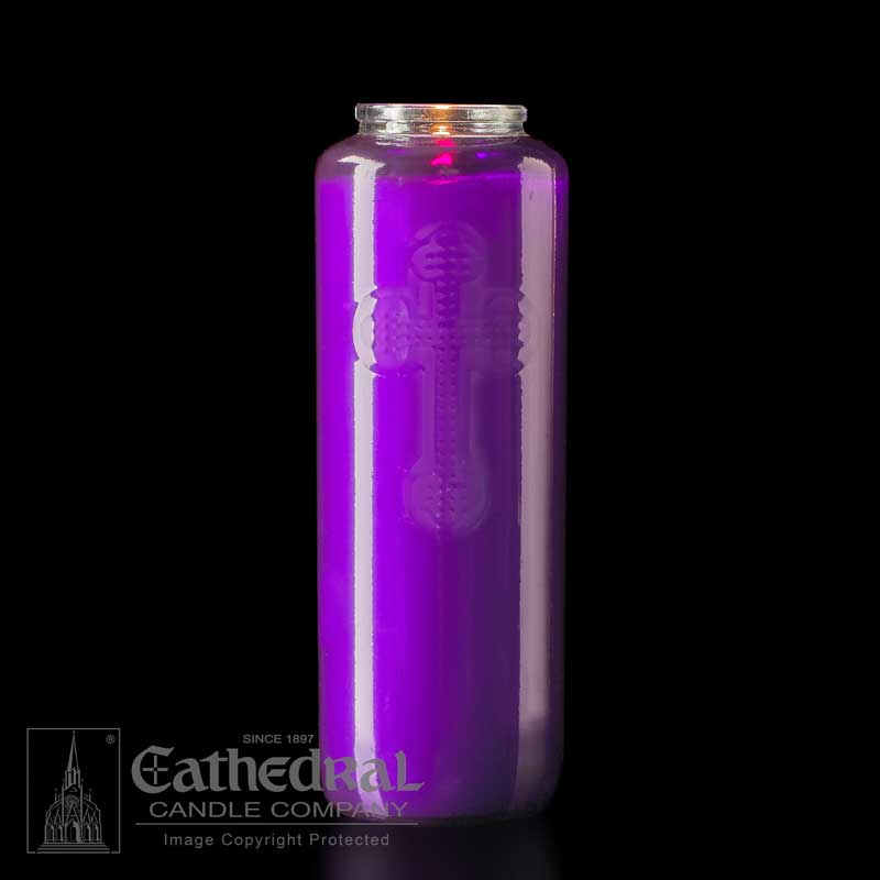 Purple 6 Day Glass Devotional Candle