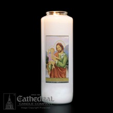 St. Joseph Full Color Bottleneck Candle