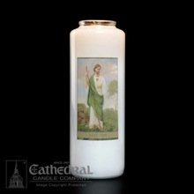 St. Jude Full Color Glass Bottleneck Candle