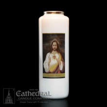 Sacred Heart of Jesus Full Color Bottleneck Candle