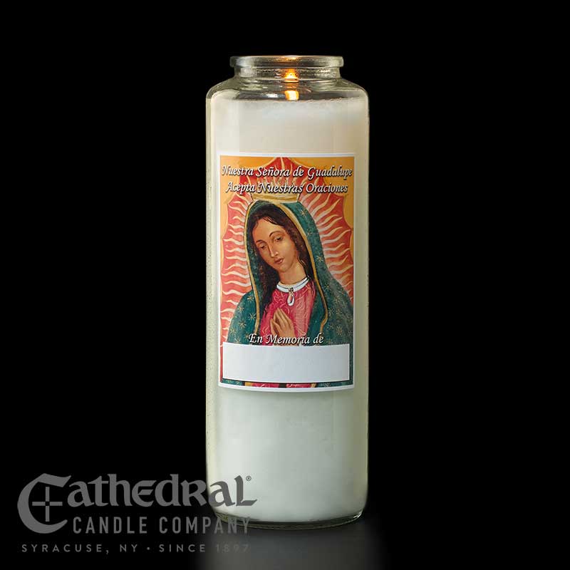 OLO Guadalupe Memorial - 6 Day Glass Bottle Neck Candle