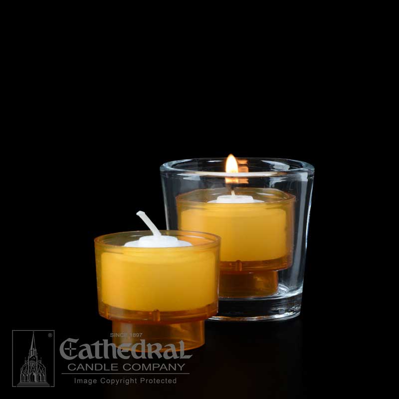 Amber (Yellow) Disposable Plastic Votive Candle