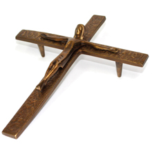 Recumbent Altar Crucifix in Brass