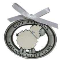 White Lamb Crib Medal