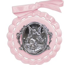 Pink Guardian Angel Crib Medal