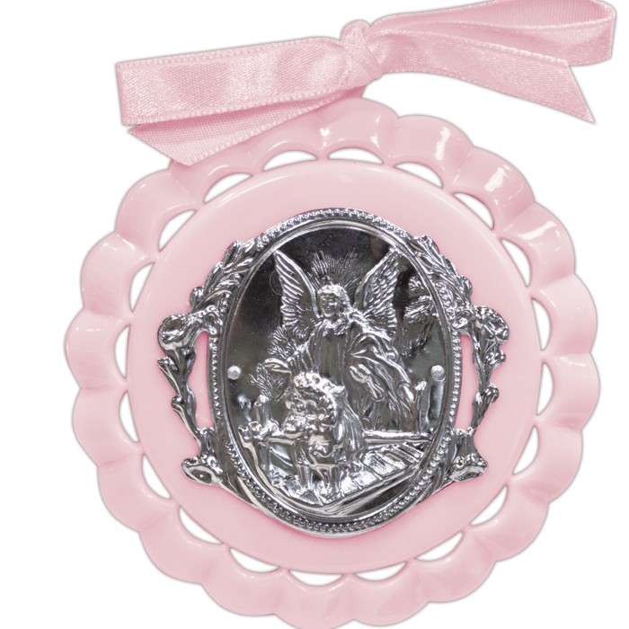 Pink Guardian Angel Crib Medal 46 0006 Tonini Church Supply