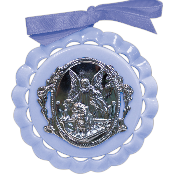 Blue Guardian Angel Crib Medal