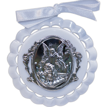 White Guardian Angel Crib Medal