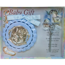 Blue Crib Medal and Cross Set