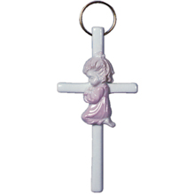 Kneeling Girl Baby Crib Cross