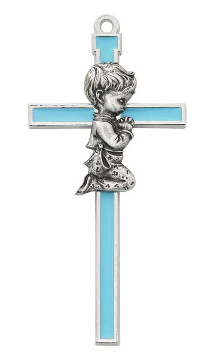 5 1/2" Blue Enamel Cross