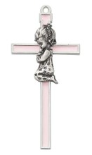 5 1/2" Pink Enamel Cross