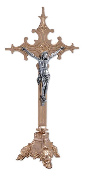 Elaborate Bronze Altar Crucifix
