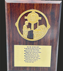 Altar Boy Plaque