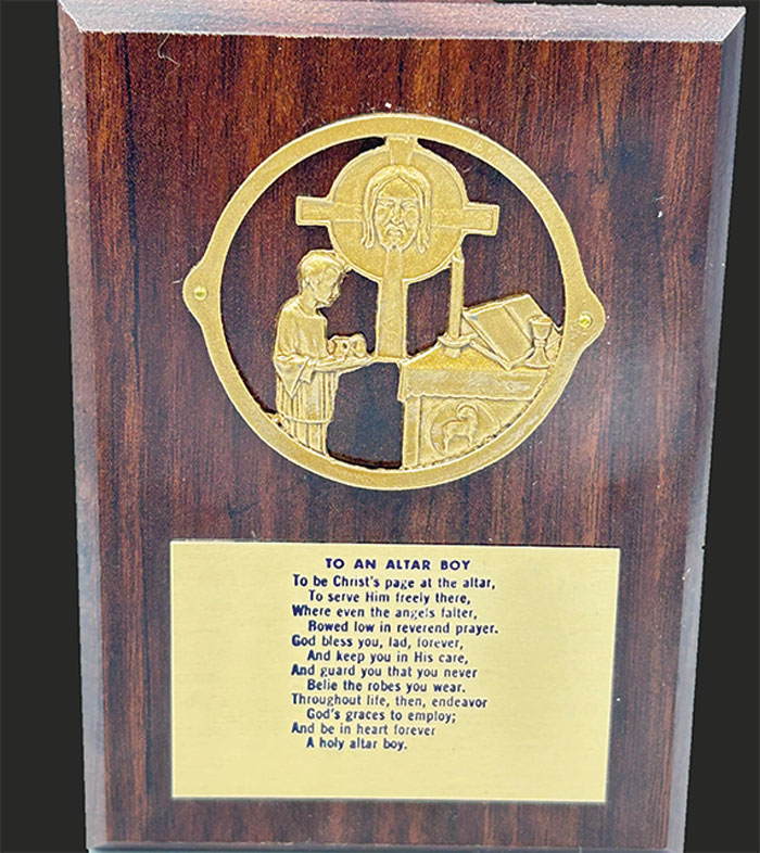 Altar Boy Plaque
