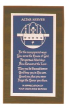 Altar Server Plaque