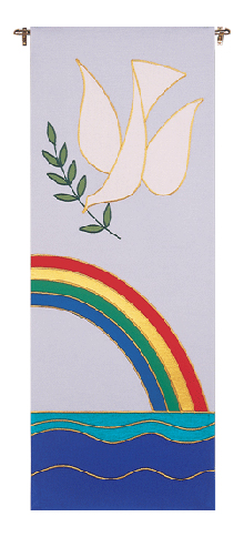 Peace and Dove Rainbow Tapestry