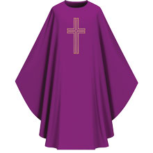 PURPLE DUPION CHASUBLE W/CROSS