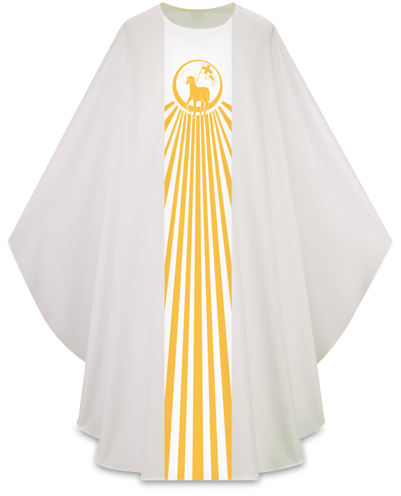 White Lamb of God Gothic Chasuble