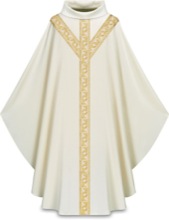 Pius Fabric Chasuble  White