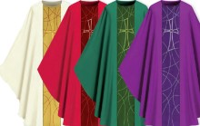 Mosaic Cross Dupion Fabric Chasuble