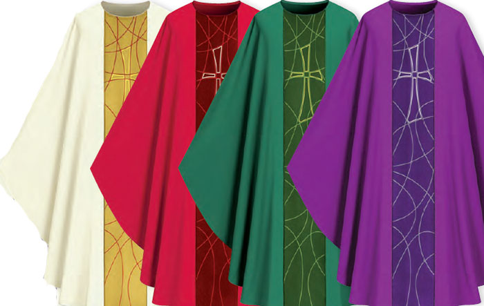 Mosaic Cross Dupion Fabric Chasuble