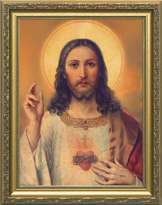 Antique Sacred Heart of Jesus Picture
