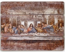 Last Supper Wood-Like Panel Wall Plaque