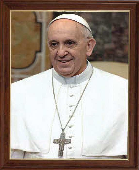 Pope Francis Official Vatican Portrait Wood Frame