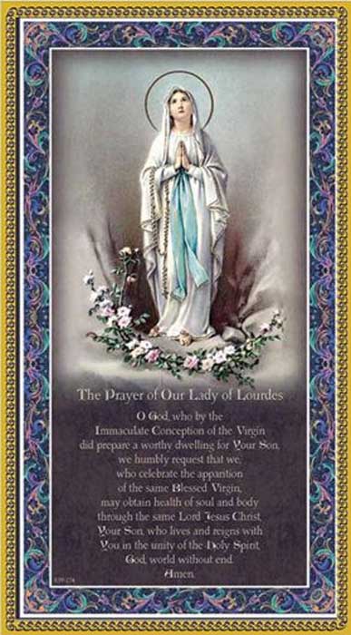 Our Lady of Lourdes Wood Plaque