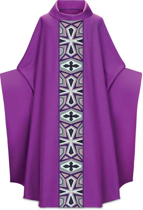 Purple Stained Glass Design Chasuble