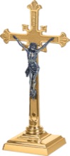 Budded Bronze Altar Crucifix - Standing