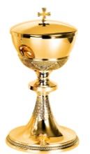 Gold Plate Leaf Design Brass Ciboria