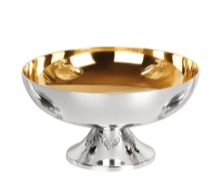 Silver Plate Leaf Design Brass Open Ciboria