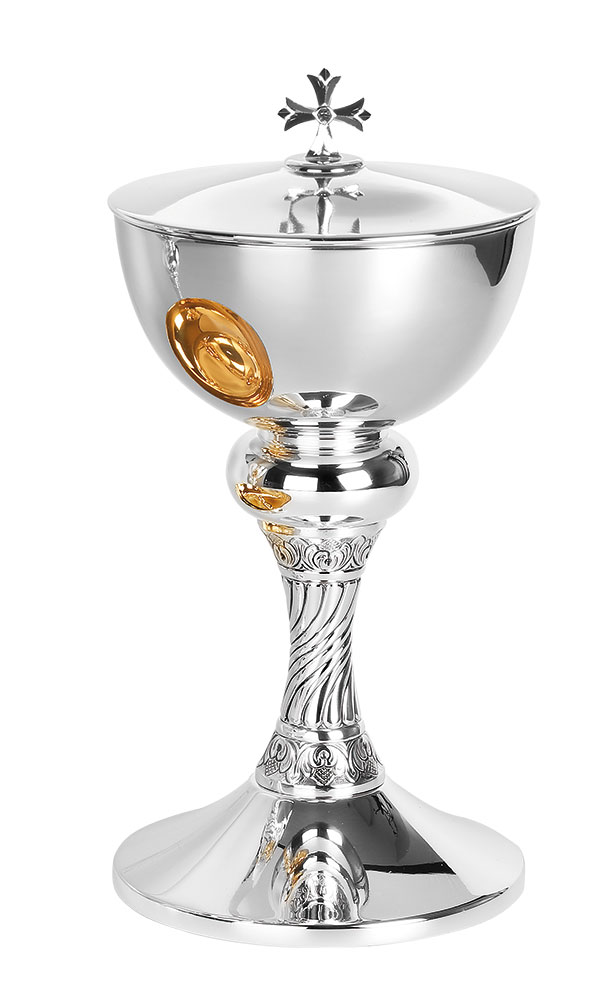 Silver Plate Svelte Design Brass Ciboria