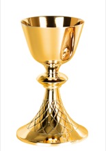 Gold Plated Net Design Base Brass Chalice