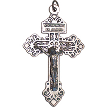 Pardon Crucifix Pendant - Oxidized Silver
