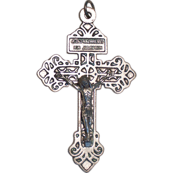 Pardon Crucifix Pendant - Oxidized Silver