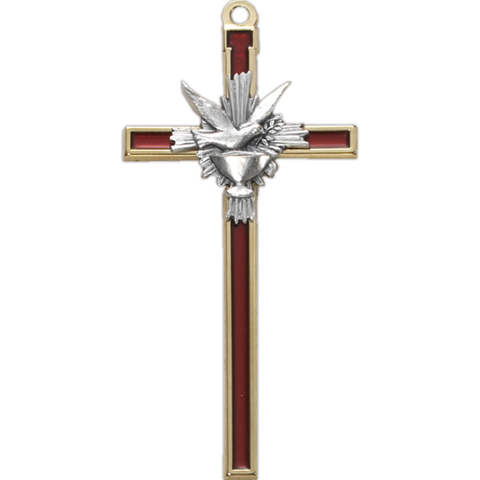 Holy Spirit Cross With Red Epoxy