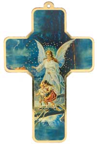 5" Guardian Angel Wooden Cross