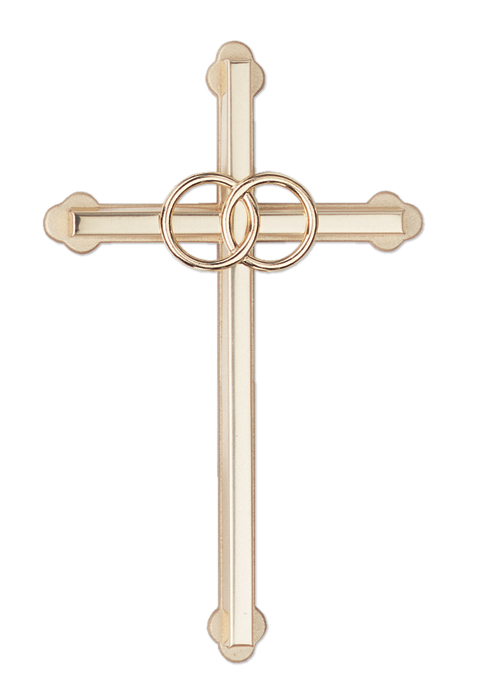 Budded Gold Wedding Wall Cross